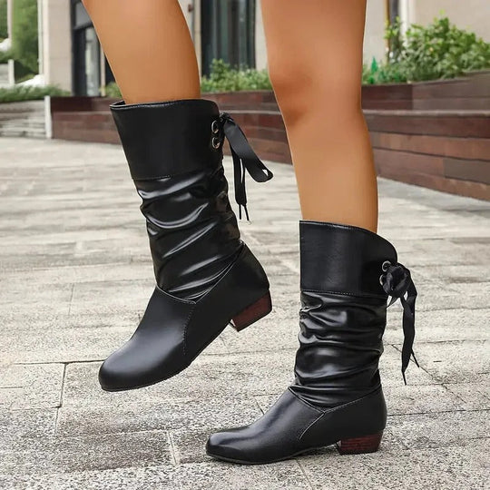Trendige Stiefel für Damen mit Schnürung bis zur Wade EB EB