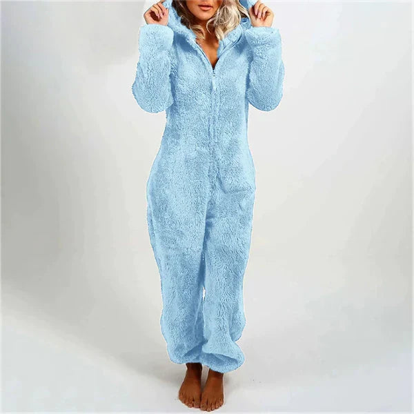 EB | Damen Teddy Fleece Overall mit Kapuze
