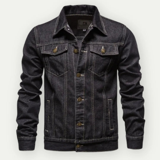 EB | Truckerjacke Denim Taillierte Passform Knöpfe Brust und Seitentaschen