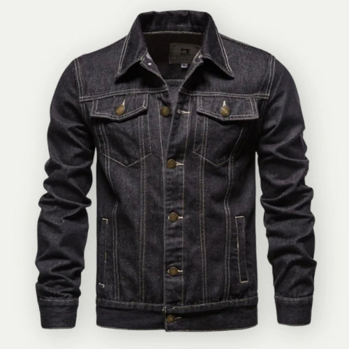 EB | Truckerjacke Denim Taillierte Passform Knöpfe Brust und Seitentaschen