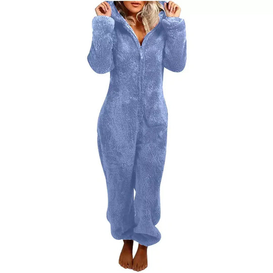 EB | Damen Teddy Fleece Overall mit Kapuze