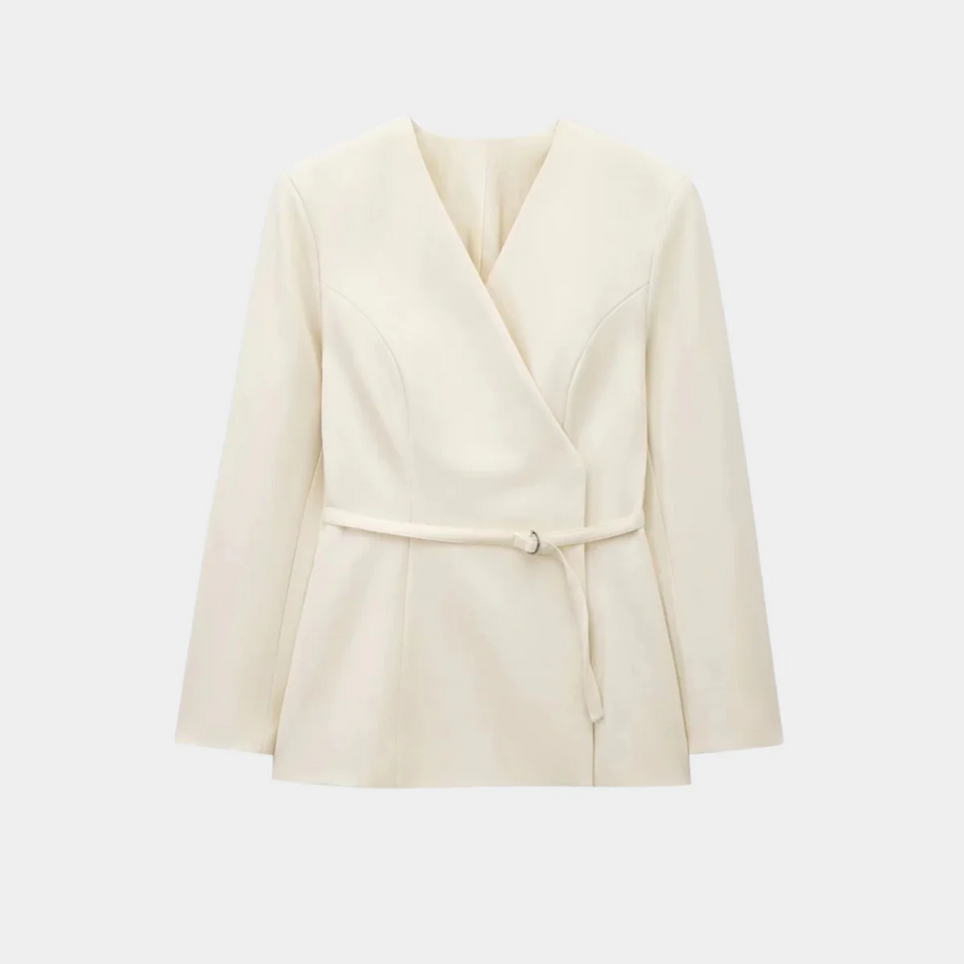 EB | Wickel Blazer Jacke Langarm Taillierte Passform mit Gürtel