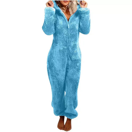 EB | Damen Teddy Fleece Overall mit Kapuze
