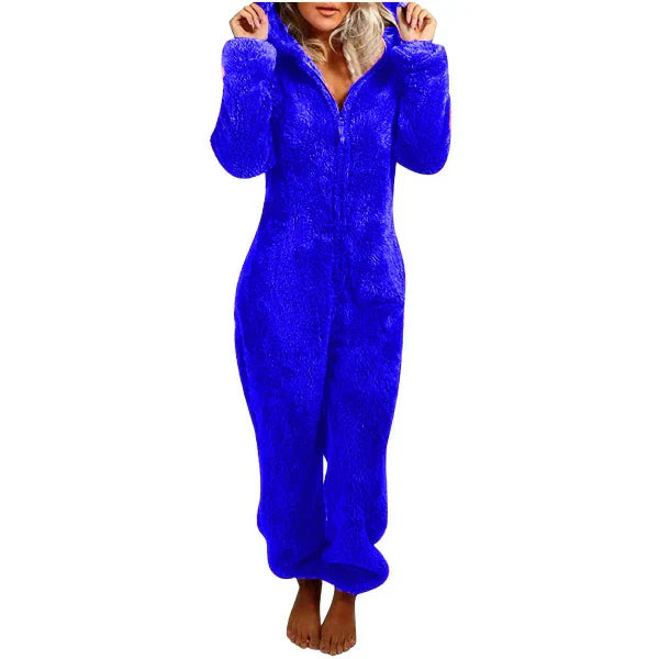 EB | Damen Teddy Fleece Overall mit Kapuze