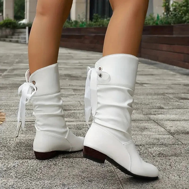 Trendige Stiefel für Damen mit Schnürung bis zur Wade EB EB