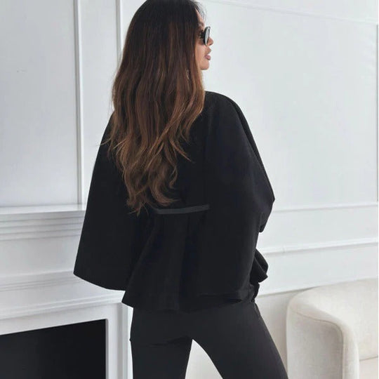 EB | Gürtel Umhang Jacke Eleganter Hoher Kragen