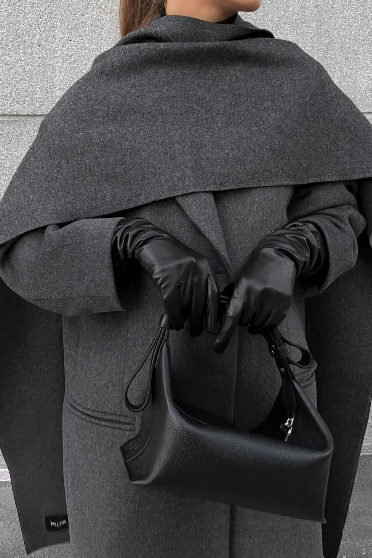 EB | Lange Cape Mantel Eleganter Hoher Kragen Übermantel