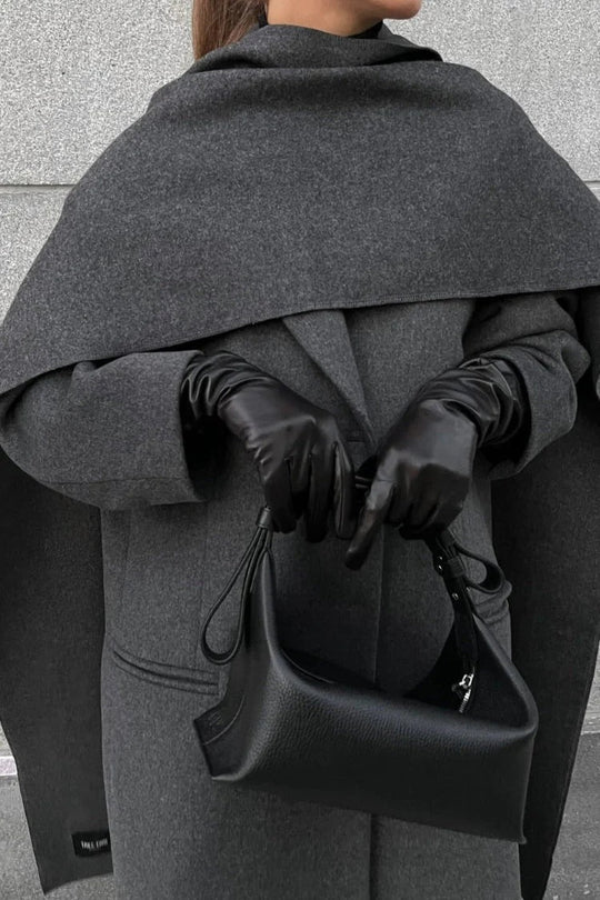 EB | Lange Cape Mantel Eleganter Hoher Kragen Übermantel