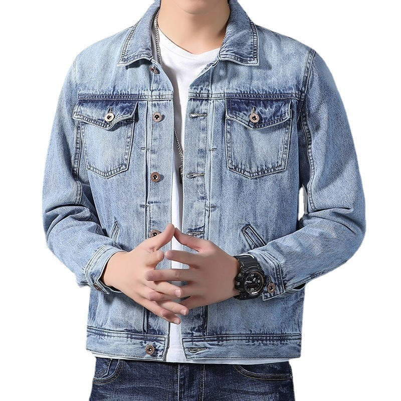 EB | Klassisches Denim Herrenjackett mit Taschen an der Vorderseite