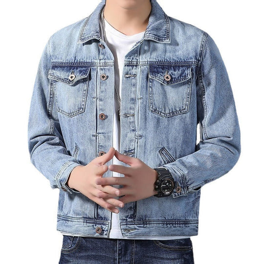 EB | Klassisches Denim Herrenjackett mit Taschen an der Vorderseite