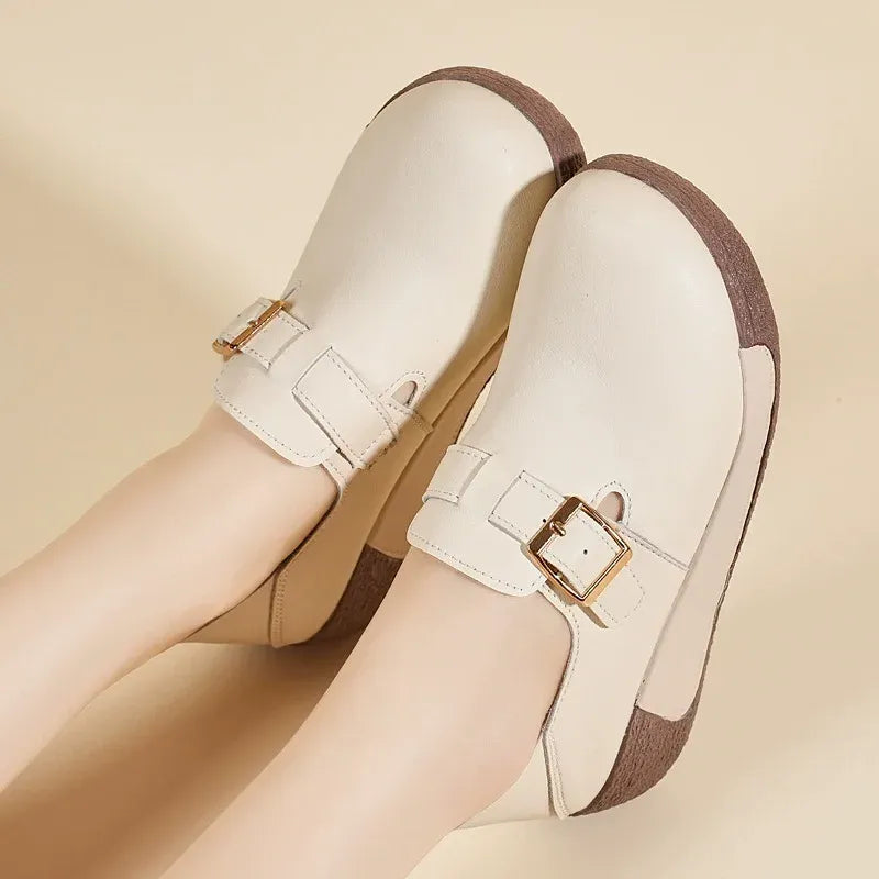 Damen-Lederschuhe mit dicker Sohle EB EB
