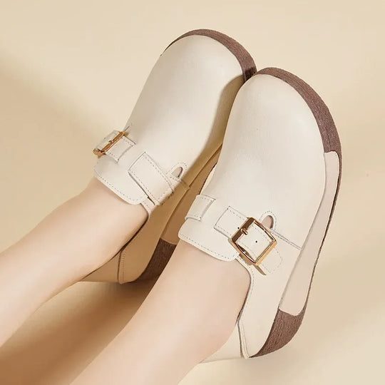 Damen-Lederschuhe mit dicker Sohle EB EB