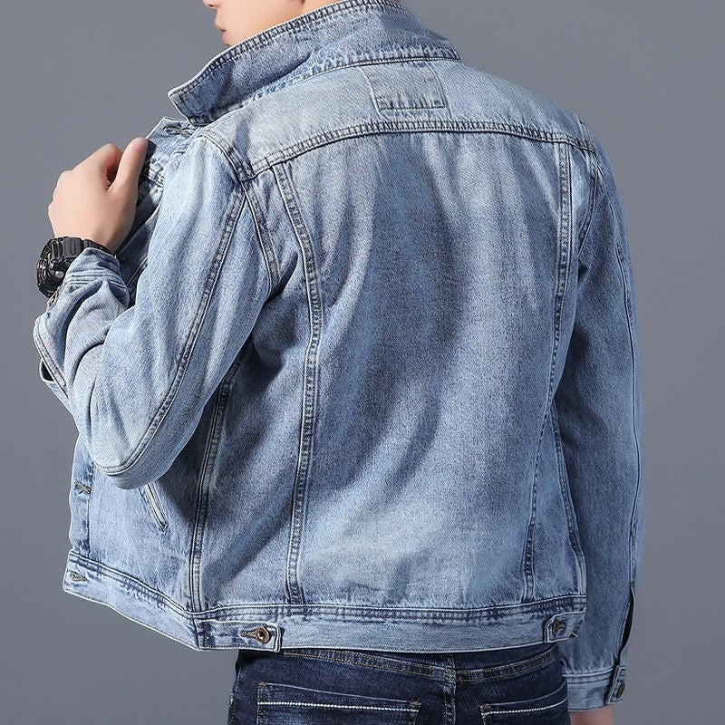 EB | Klassisches Denim Herrenjackett mit Taschen an der Vorderseite