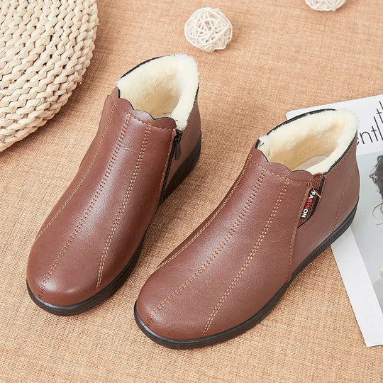 Modische Winterstiefel aus Leder mit Weicher Sohle EB EB