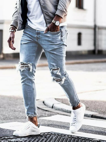 EB | Slim Fit Jeans Enge Passform Abgedrehte Details Vollständig Denim Lässig