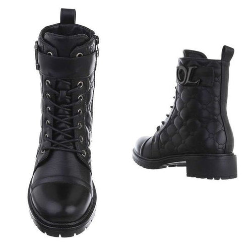 Gefütterte schwarze Stiefeletten EB EB
