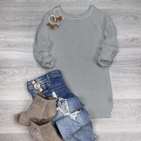 EB | Strickpullover Übergröße Passform Wolle Rollkragen Seitenschlitz Lässiger Stil