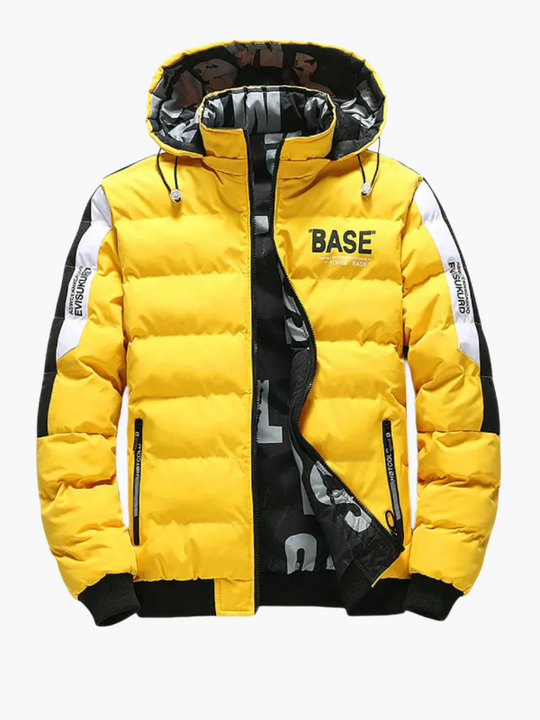 EB | Pufferjacke mit Kapuze Hüftlänge Rippbündchen