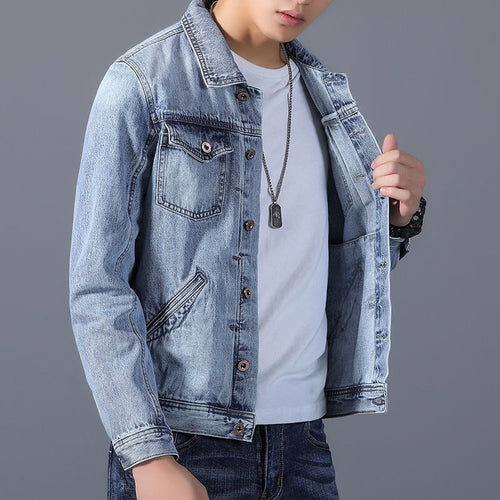 EB | Klassisches Denim Herrenjackett mit Taschen an der Vorderseite
