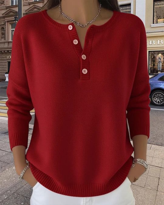 EB | Klassische Strickjacke mit Knöpfen und langen Ärmeln