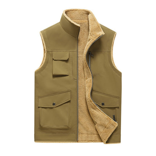 EB | Mit fleecegefütterter Herren Bodywarmer mit mehreren Taschen im Outdoor-Stil