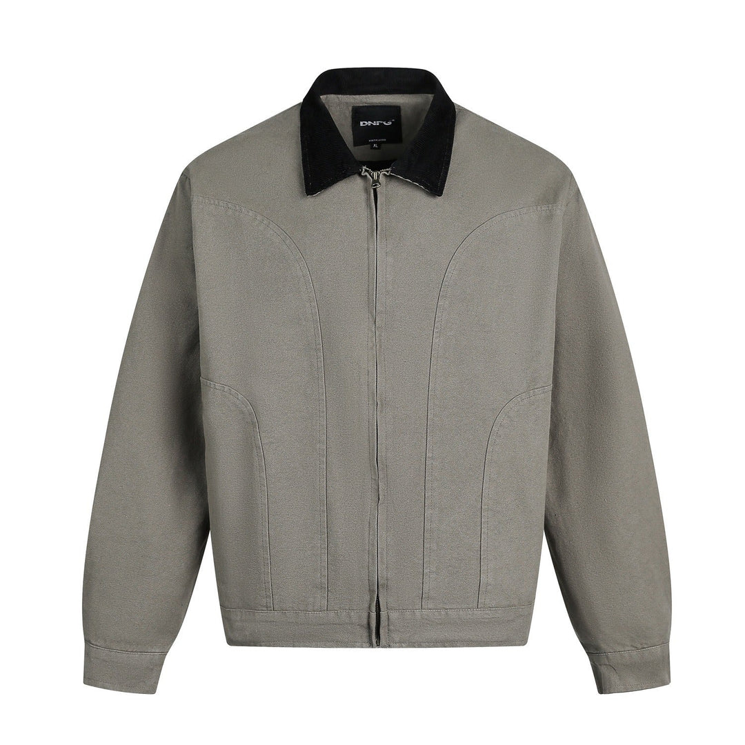 EB | Herrenjacke mit Wildleder-Effekt und Druckknopfverschluss