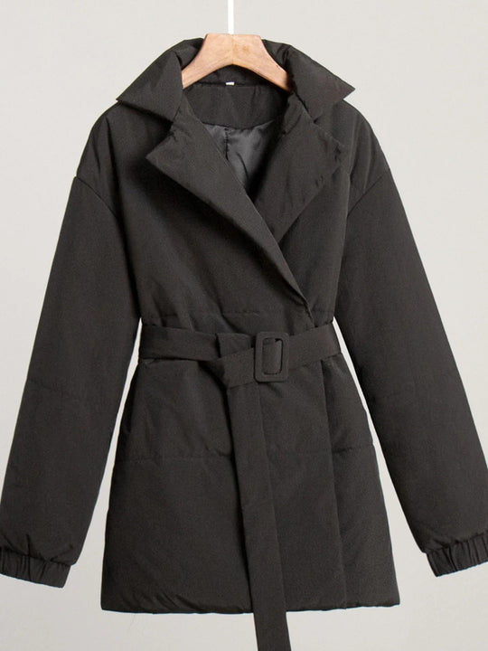 EB | Gürteltaschen Pufferjacke Wickel Front Stepp Wintermantel