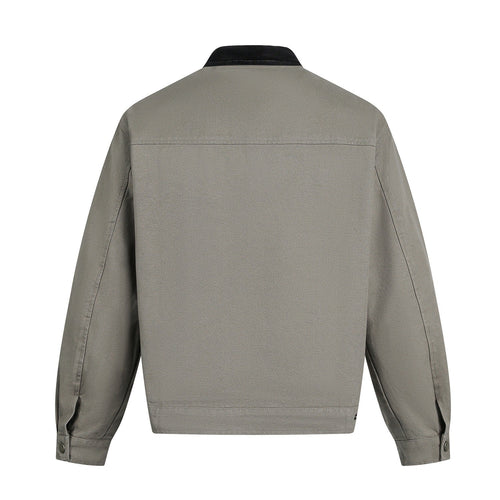 EB | Herrenjacke mit Wildleder-Effekt und Druckknopfverschluss