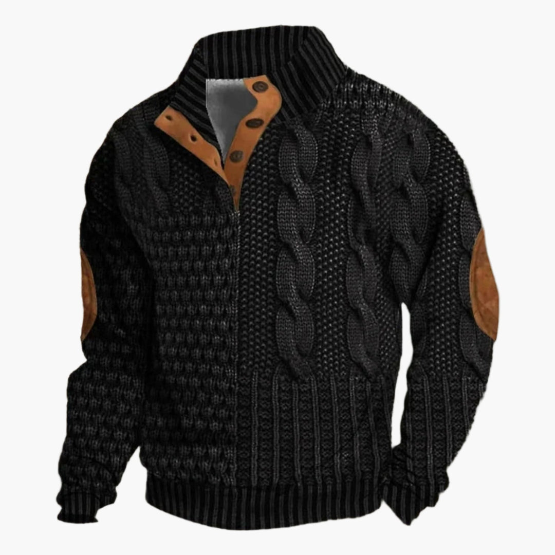 EB | Strickmuster Bomberjacke Im Vintage-Look - Modische Freizeitjacke mit Knopfleiste