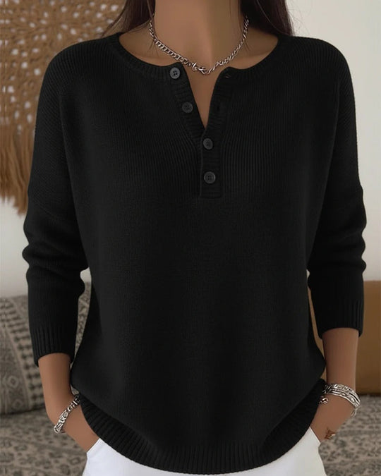 EB | Klassische Strickjacke mit Knöpfen und langen Ärmeln