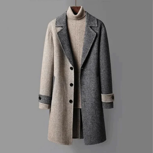 EB | Trenchcoat Wollmischung Taillierte Passform Knielang Knopfverschluss