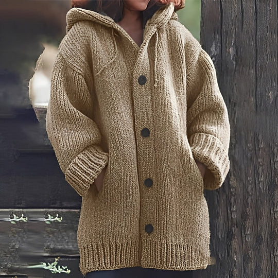 EB | Bequemer Strickcardigan mit Kapuze für Frauen