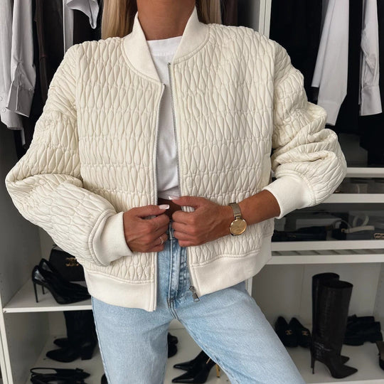 EB | Gepolsterte Jacke - Kurz geschnittenes Modell - Rippeneinsätze - Reißverschluss - Casual Look
