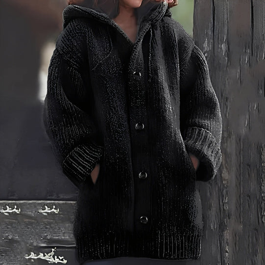 EB | Bequemer Strickcardigan mit Kapuze für Frauen