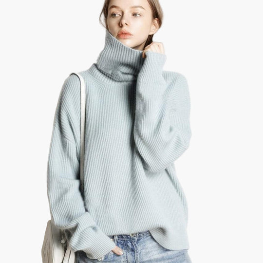 EB | Oversized Stil Rollkragenpullover für Freizeit und Büro