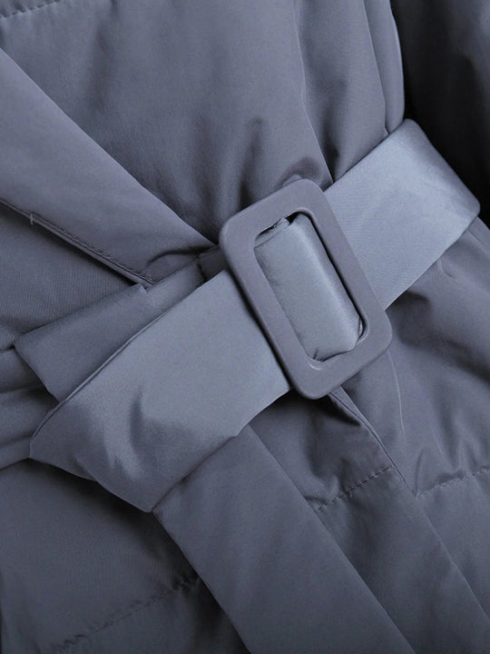 EB | Gürteltaschen Pufferjacke Wickel Front Stepp Wintermantel