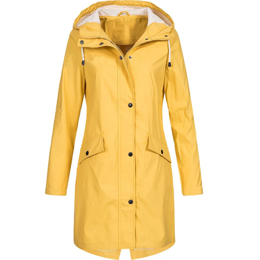 EB | Regenjacke Taillierte Passform Wasserabweisend mit Kapuze und Knopfverschluss
