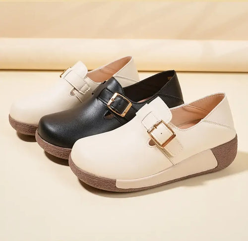 Damen-Lederschuhe mit dicker Sohle EB EB