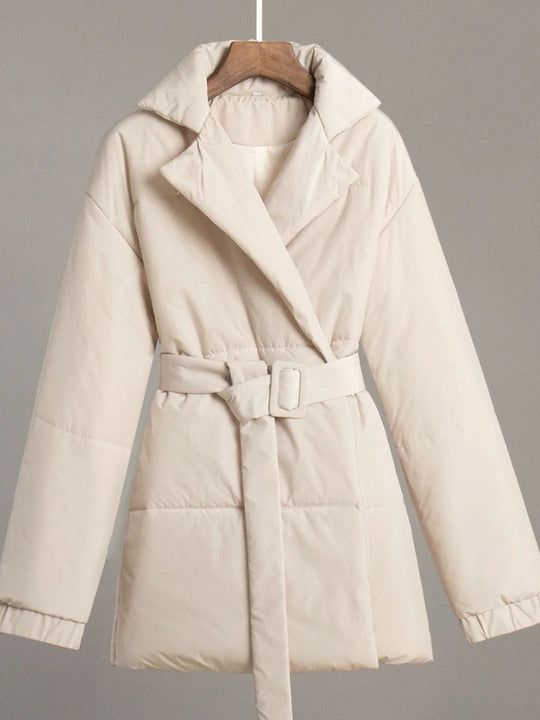 EB | Gürteltaschen Pufferjacke Wickel Front Stepp Wintermantel