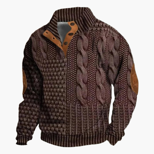 EB | Strickmuster Bomberjacke Im Vintage-Look - Modische Freizeitjacke mit Knopfleiste