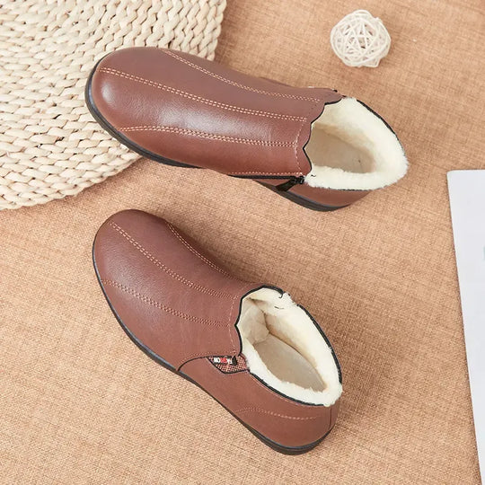 Modische Winterstiefel aus Leder mit Weicher Sohle EB EB