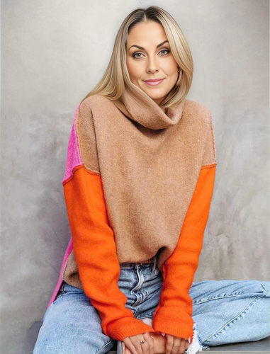 EB | Eindrucksvolles Color Block Strickpullover