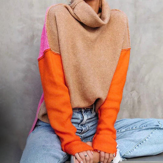 EB | Eindrucksvolles Color Block Strickpullover