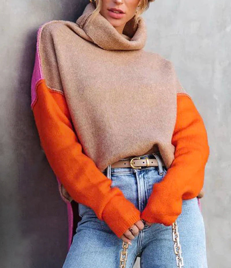 EB | Eindrucksvolles Color Block Strickpullover