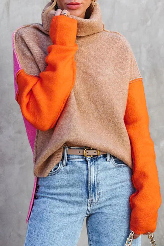 EB | Eindrucksvolles Color Block Strickpullover