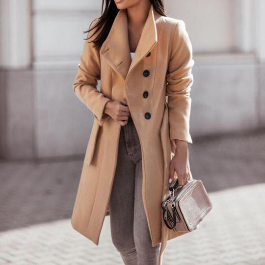 EB | Klassischer Damen Trenchcoat Mit Doppelter Schleifenverschluss