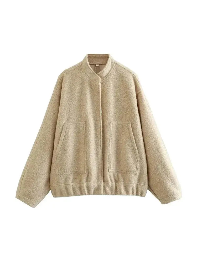 EB | Übergröße Schnitt Minimalistische Teddyjacke