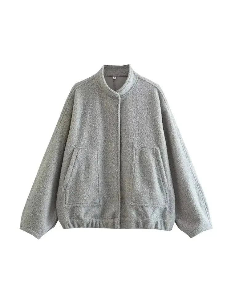 EB | Übergröße Schnitt Minimalistische Teddyjacke