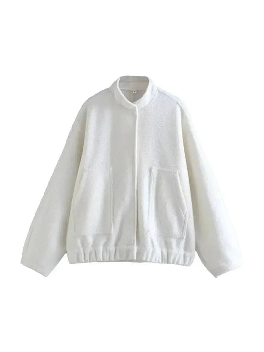 EB | Übergröße Schnitt Minimalistische Teddyjacke