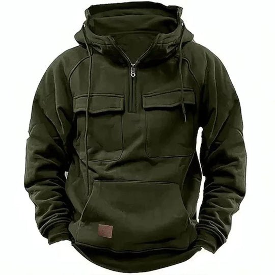 EB | Funktionale Kapuzenjacke mit Reißverschluss und Vordertaschen Baumwolle Komfortabel und Praktisch